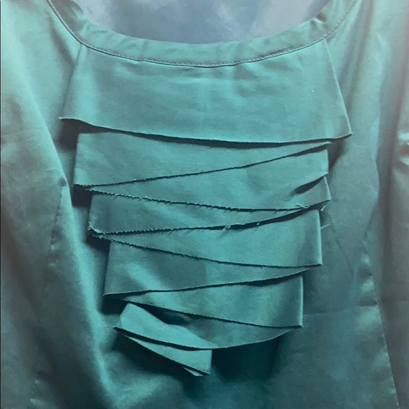 Ann Taylor Teal Sateen dress. - Picture 3 of 4